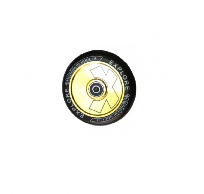 Колесо для трюковых самокатов SCOOTER WHEEL 110 ALU литой диск (Золотистый)
